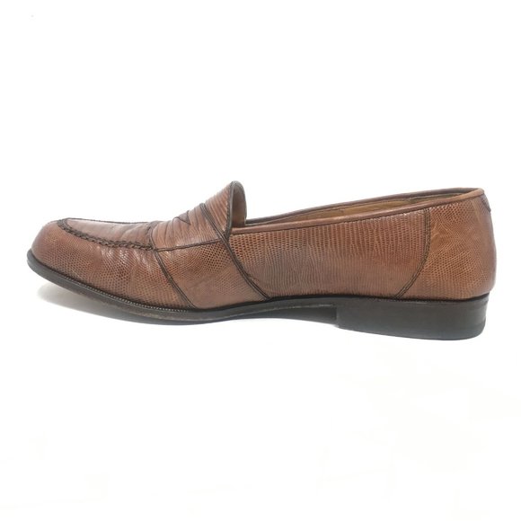 Magnanni Loafers Shoes Size 11.5 Brown Full Lizard main image 10